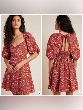 NWT The Odells Ariel Puff Sleeve Mini Dress